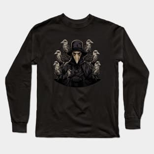 Gothic - plague doctor with ravens Long Sleeve T-Shirt